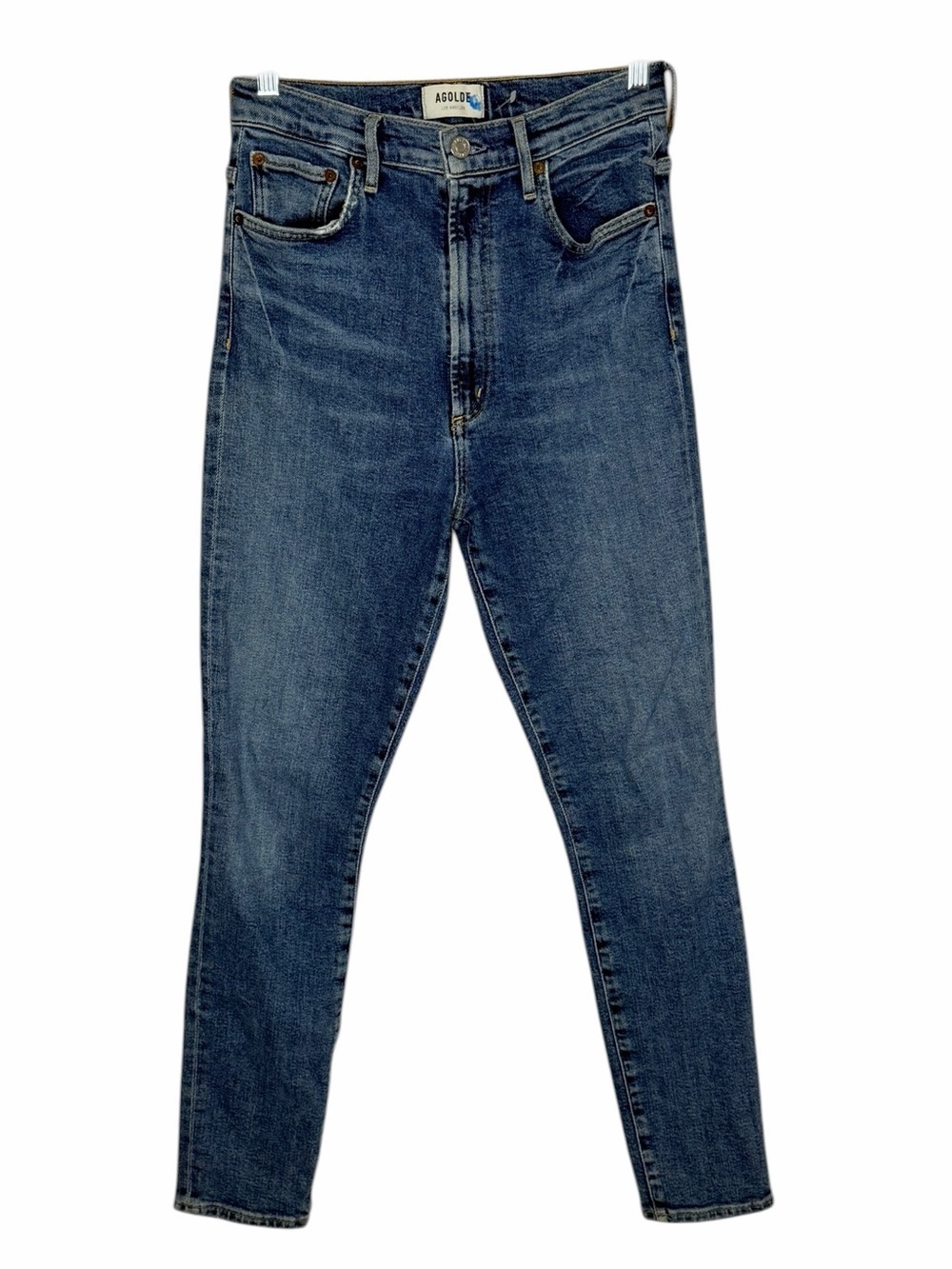 Agolde Dark Indigo High-Rise Skinny Jeans